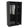 thumbnail image 6 of Polifurniture Denmark 3-Door Wood Composite Armoire Wardrobe, Black, 6 of 6