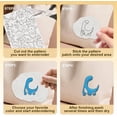 thumbnail image 4 of 64Pcs Cartoon Dinosaur Embroidery Pattern Stabilizer 8.3"x11.7" Cute Dinosaur Soluble Stick and Stitch Embroidery Sticker 4 Sheets Water Hand Sewing DIY Embroidery Paper DIY, 4 of 9