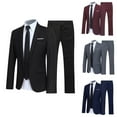 thumbnail image 2 of Skymirror Men Suit Set Lapel Formal Stylish Buttons Pockets Blazer for Dating, 2 of 8