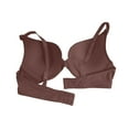 thumbnail image 3 of Women Ladies Front Closure Underwire Seamless Racer Back Push Up Padded Everyday Bra Bralette Underwear Coffee M, 3 of 5