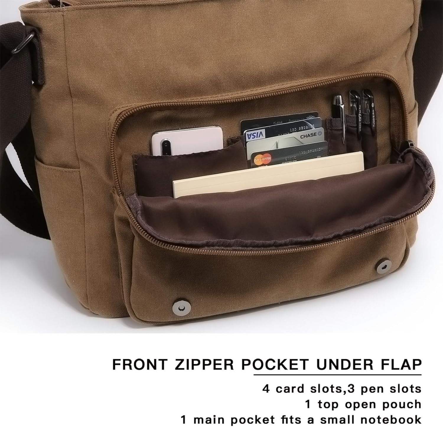 NANAHuang Large Vintage Canvas Messenger Shoulder Bag Travel Crossbody Purse Briefcase Business Bag for 15inch Laptop