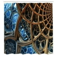 thumbnail image 3 of Ambesonne Fractal Shower Curtain, Retro Motif, 69"Wx84"L, Brown Blue, 3 of 5