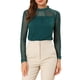 thumbnail image 1 of INSPIRAR CHIC Blusas Casuales de Cuello Redondo para Mujeres con Encaje Floral de Manga Larga en Chiffón Tallas S Verde Oscuro, 1 of 7