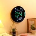 thumbnail image 1 of Minkissy Black LED Digital Wall Clock with Large Numbers Humidity Temperature Week Display Remote, 1 of 7