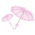 thumbnail image 4 of Wedding Bride Umbrella Unique Foldable Lace Fabric Parasol Umbrella Performance PropsPink, 4 of 5