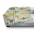 thumbnail image 2 of Animal Soft Flannel Fleece Throw Blanket, Pattern with Whale Shark and Turtle Aquarium Doodle Style Marine Life, Cozy Plush for Indoor and Outdoor Use, 50" x 70", Ivory Taupe Peach, by Ambesonne, 2 of 5