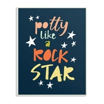 Stupell Potty Like A Rock Star Typography Wall Plaque Art, 10 x 0.5 x 15, A 10 x 15