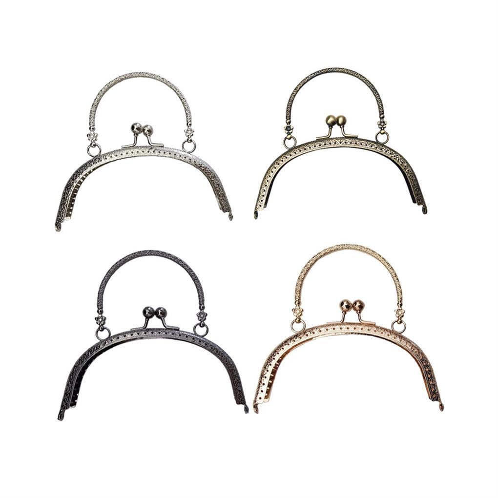 4pcs Metal Purse Frame Kiss Clasp Locks Metal Bag Handle Accessories