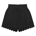 thumbnail image 5 of Only Moment Women's Casual Elastic Waist Lounge Shorts Polyester Dressy Casual Elastic High Waisted,Comfy Lightweight Airy,Summer Shorts for Beach,Travel & Vacation Womens Golf Shorts Black,M, 5 of 6