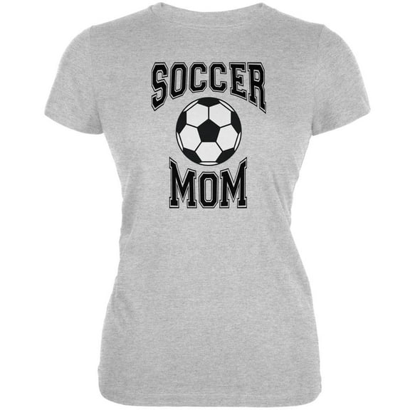 Soccer Mom Heather Grey Juniors Soft T-Shirt - Medium