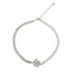 thumbnail image 1 of Collar para mujer, joyería para mujer, collar de perlas con flor de diamante brillante, collar de camelia con perla, collar de cadena de clavícula para mujer, 1 of 3