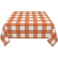 thumbnail image 3 of Autumn Fall Tablecloth 60x60 Inch Square Thanksgiving Orange Buffalo Plaids Table Cloth Table Cover Polyester Washable Wrinkle Resistant for Kitchen Dining Holiday Party Dining, 3 of 6