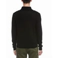 thumbnail image 2 of Bruno Magli mens  Plaited 1/4-Zip Merino Wool Mock Neck Sweater, s, Black, 2 of 3