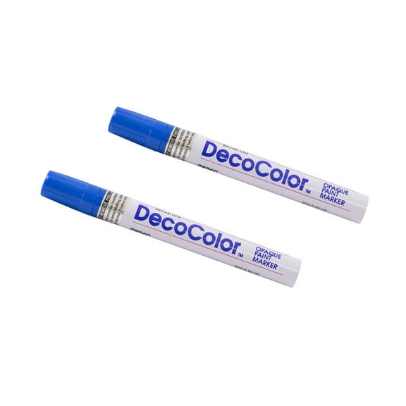 Marvy Uchida Broad Line Opaque Paint Markers, Blue, 2/Pack