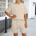 thumbnail image 2 of REDARER Boys Waffle Knit 2-Piece Outfit, Short Sleeve Tee & Shorts Everyday Playwear,1-2 Years, 2 of 4