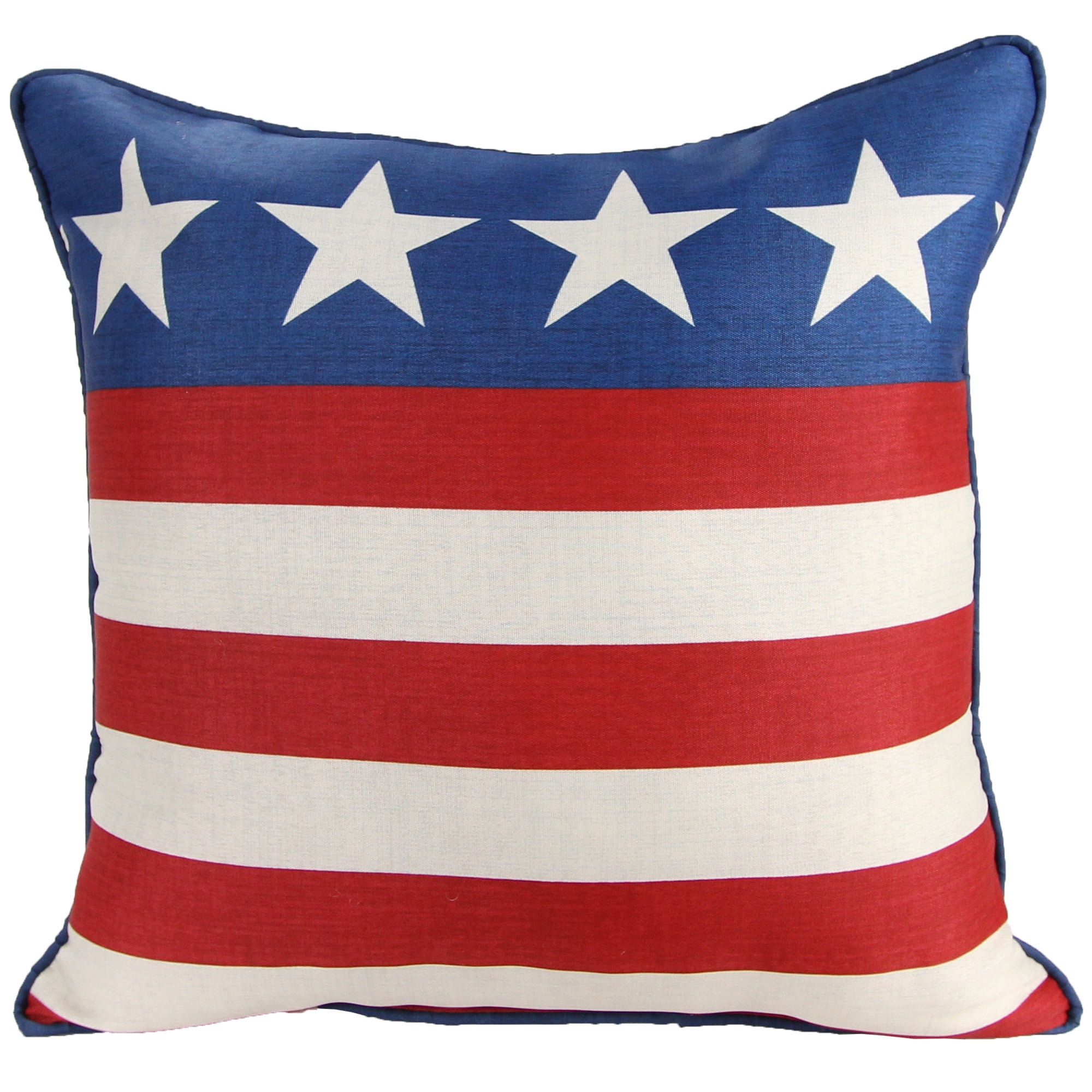 Jordan Manufacturing 18" x 18" Cream God Bless Reversible Outdoor Throw Pillow (2-Pack)