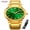 Gold+green, variant on SKMEI Men's Watch, Round Quartz Analog Business Watch Stainless Steel Chain Bracelet, 3ATM Water Resistant Classic Wristwatch for Men Business and Daily Wear
