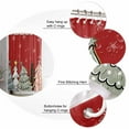 thumbnail image 3 of Christmas Winter Shower Curtain, 36" x 72", Snowflakes Pine Tree Simple Red Waterproof Bathroom Curtain Washable Shower Curtain Set with 12 Hooks, 3 of 6