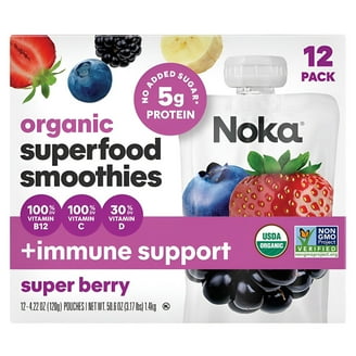 Noka Superfood Fruit Smoothie Pouches Variety Pack, Healthy Snacks