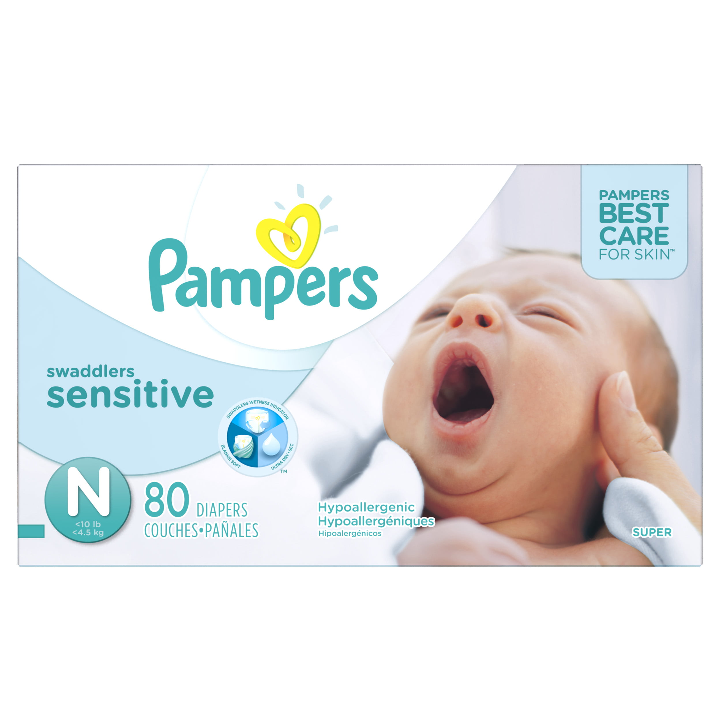 Size 1 Pampers Swaddlers Sensitive Diapers 180 Count 