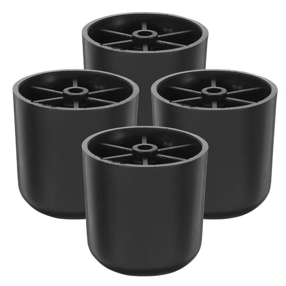 4pcs Plastic Furniture Legs 2 Inch Black Couch Legs Round Furniture Feet Sofa Replacement Legs With Screwss For Sofas Chairs Cabinets Dressers Beds