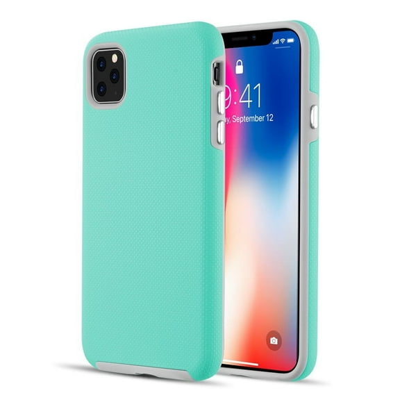 GSA Ezpress Anti-Slip Hybrid Case For iPhone 11 Pro Max - Teal/Gray