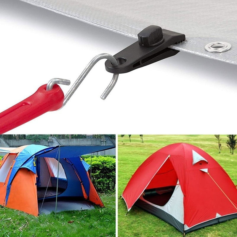 20pcs Reusable Tent Tarp Tarpaulin Clip Clamp Buckle Camping Tool Heavy Duty 