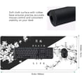 thumbnail image 2 of Black White Cherry Blossom Gaming Mouse Pad XXL 35.4×15.7 in Japanese Sakura Life Death Floral Extended Mousepad 40X90cm with Non-Slip Rubber Base Stitched Edge Large Desk Mat for Gamer Office Home, 2 of 6