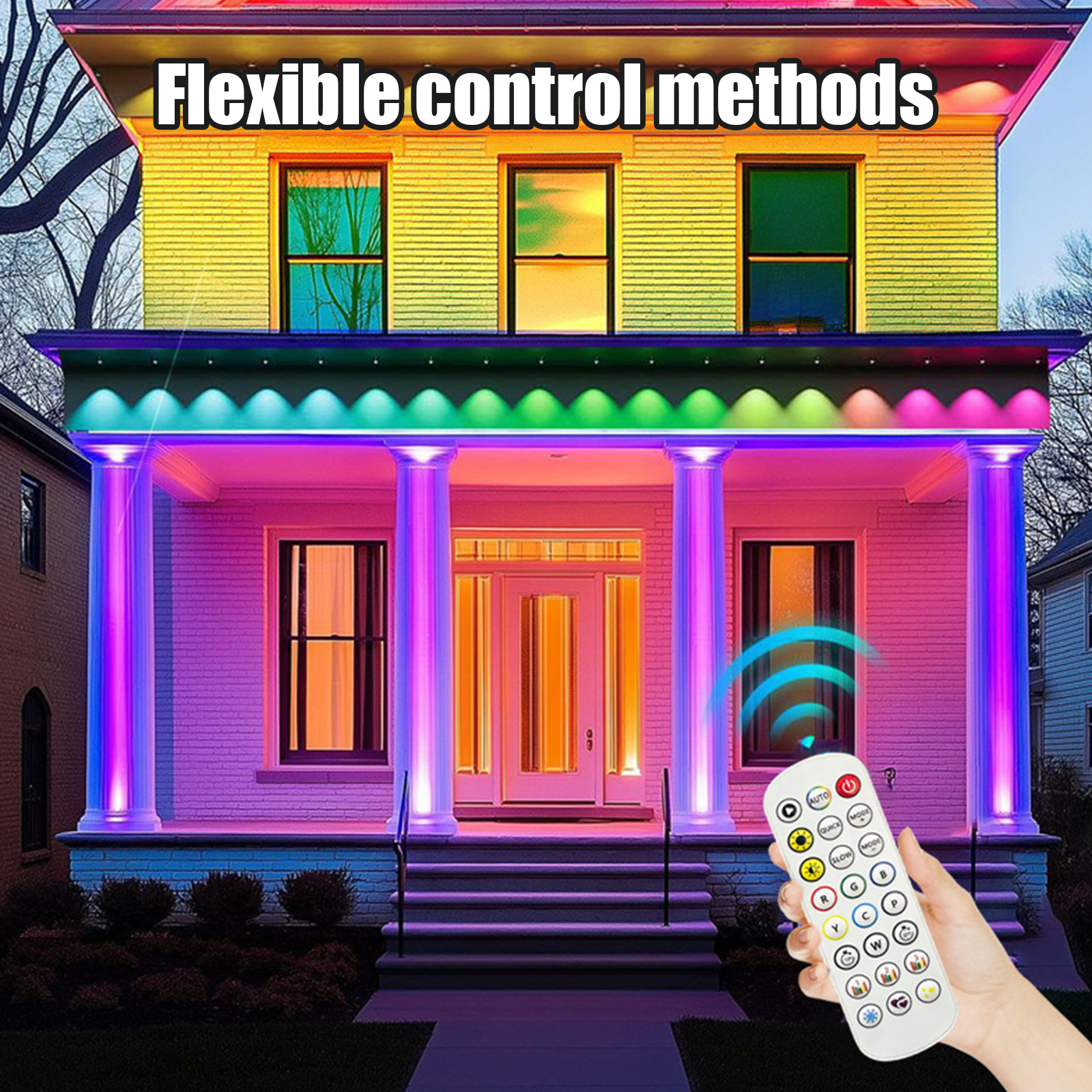 246FT Permanent Outdoor RGB Lights, 125 LEDs IP67 Waterproof Smart RGB String Lights Outside, Eaves Lights with App/Remote Control, Music Sync & DIY Scenes, for House, Party, Holiday Decorations