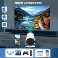thumbnail image 2 of Mini Proyector Android 11 Blanco 4K 1080P Doble Banda WiFi6 5G Bluetooth 5.2 200 Lúmenes ANSI Rotaci, 2 of 8