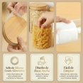 thumbnail image 3 of Tarros de cristal para almacenar alimentos, pack de 7 recipientes de cocina con tapas herméticas de bambú para pasta, galletas, frutos secos, café en grano, cereales, juego de botes para harina, 3 of 4