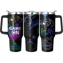 40 Oz Tumbler with Handle and Straw, Double Wall Coffee Travel Mug Spill Proof Leak Proof, Reusable Insulated Water Bottle 40 Oz, Stainless Steel Cup with Handle and Straw Gifts for Women