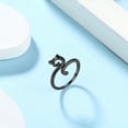 thumbnail image 5 of Jewmon Adjustable Cute Cat Ring Black Gold Plated over 925 Sterling Silver Kitten Ring for Women Valentine Day Jewelry Gifts for Girlfriend Wife, 5 of 7