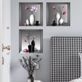 thumbnail image 4 of 3 piezas Cuadro en lienzo impreso con orquídeas Elegante árbol en jarrón Pintura de corona Patrón moderno Imagen Decoración del hogar Arte de pared Lienzo autoadhesivo Cham, 4 of 5