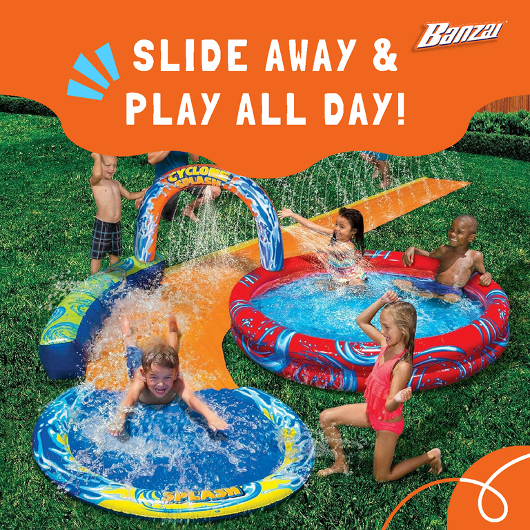 Banzai Walmart Pool Slides Banzai Cyclone Splash Park Inflatable W