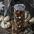thumbnail image 2 of Halloween Tumbler with Lid and Straw 40oz,Jack-O''-Lantern Pumpkin Leaves Vacuum Insulated Leak Proof Tumbler,Fall Farmhouse Cute Gifts Women Girls,Thanksgiving Accessories Stainless Steel Coffee Cup, 2 of 6