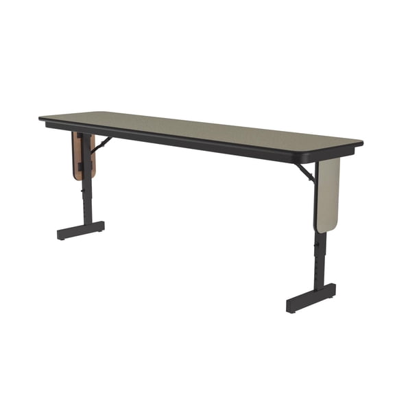 Adjustable Height 3/4" High Pressure Folding Seminar Table in Natural Sand