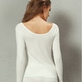 thumbnail image 2 of LiangRou Women's Scoop Neck Long Sleeve Ultrathin Modal Thermal Underwear Shirt / Top Creamy-White Small, 2 of 9