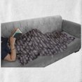 thumbnail image 5 of Bohemian Soft Flannel Fleece Throw Blanket, Feathers with Heart and Dots Repetition, Cozy Plush for Indoor and Outdoor Use, 60" x 80", Mauve Taupe White, by Ambesonne, 5 of 5