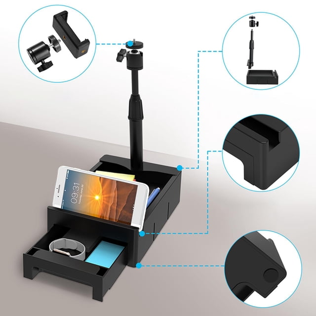 Soporte para auriculares para juegos Soporte para teléfono Caja de almacenamiento extraíble con cajones Soporte para auriculares, para juegos, Soledad Soporte para auriculares