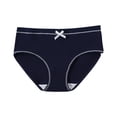 thumbnail image 3 of oelaio Girls Ribbed Cotton Panties Soft Breathable Underwear Mid Waist Bow Front Briefs Comfortable Underpant Blue 5-8 Years, 3 of 6