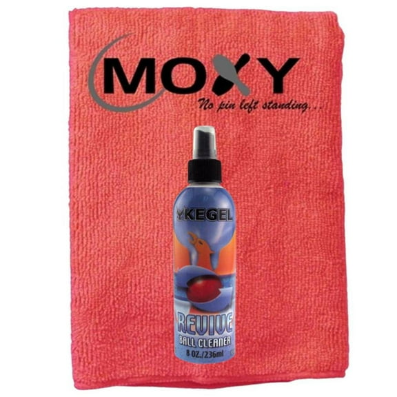 Kegel Revive Bowling Ball Cleaner - 8oz with Moxy Micro Fiber Cleaning Towel (Red)