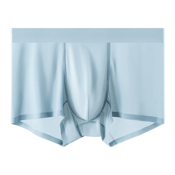Xijirk Mens Underwear,Ice Silk Briefs Stretch Mid Rise Comfortable Natural Silk Liner Crotch Underwear Breathable Briefs for Comfort and Fit,Men's Underwear,Blue,4XL