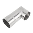 thumbnail image 1 of Codo de Mandril de 3.15″ OD 90° Longitud de 6" Tubería de Escape de Acero Inoxidable T304 Pulido L Tubería Extendida para Soldadura Pasamanos de Escalera Tono Plateado, 1 of 7