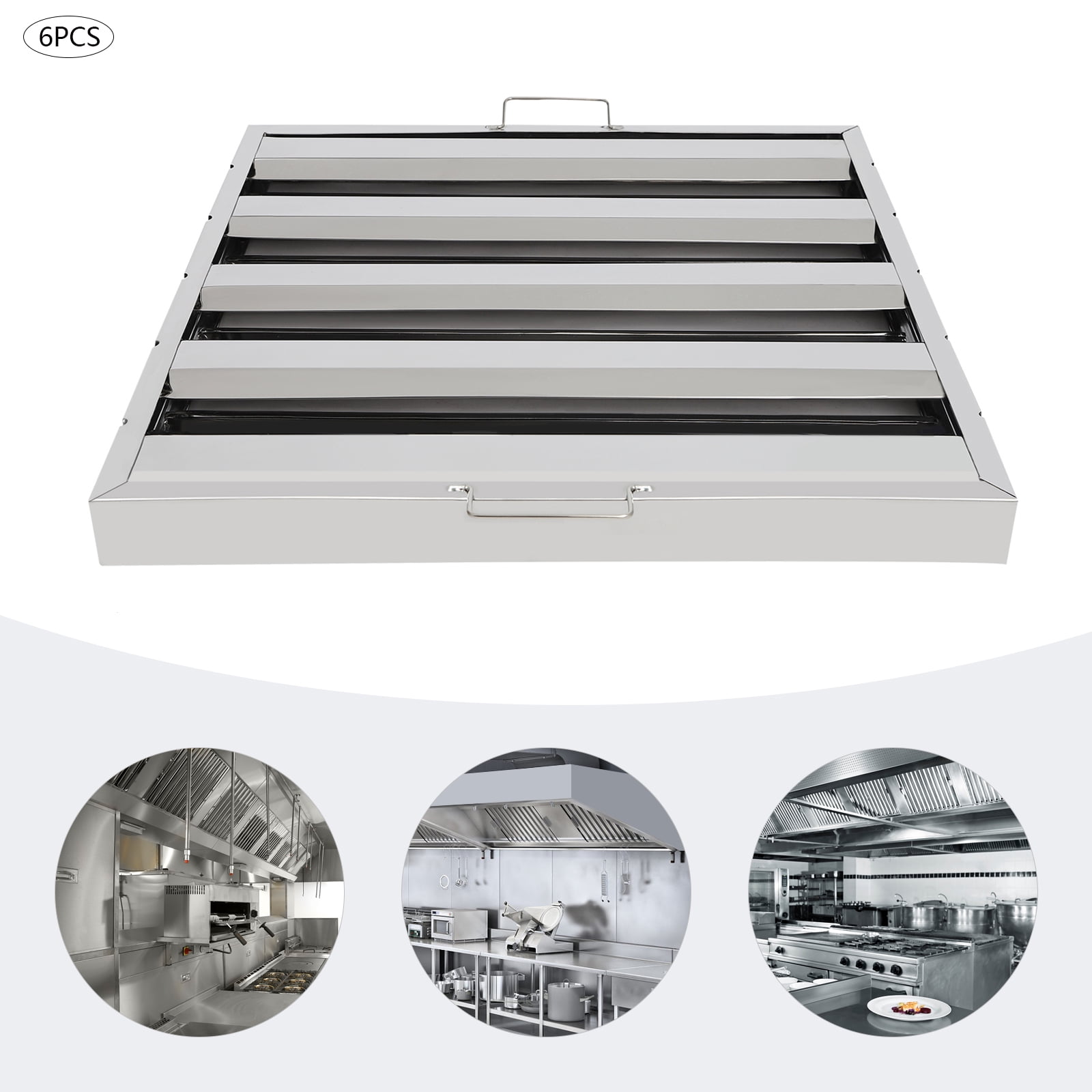 Commercial Range Hood Filter, 430 Stainless Steel, Efficient Oil Collection, Easy to Install and Clean, Ideal for Frying and Grilling