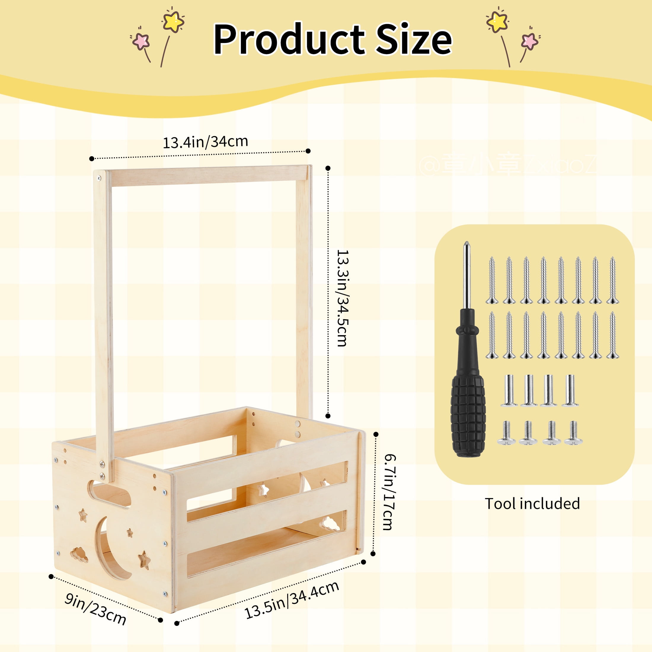 Onekawa Baby Shower Crate Closet with Handle - Perfect Storage Basket for Newborn Essentials, Welcome Gift for Boys & Girls, Thoughtful Pregnancy Gifts for New Parent