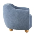 thumbnail image 3 of Walker Edison Contemporary Easy Assembly Bouclé Accent Chair with Wood Legs, Soft Blue, 3 of 15