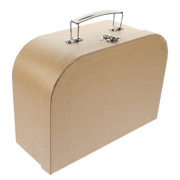 Beaupretty Paper Cardboard Suitcases Decorative Boxes with Lids Light Brown Storage Holder for Home Use 1Pcs