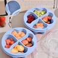 thumbnail image 5 of kkbbma under $5 Divided Serving Tray with Lid Vegetable Tray with Lid Fruit Platter 4 Compartment Vegetable Platter Reusable Food Containers Plastic Serving Dish for Lunch Meal Snack Storage, 5 of 9