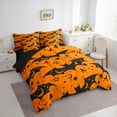 thumbnail image 3 of jejeloiu Spooky Halloween Bat Twin Bedding Sets 7-Piece,Trick Or Treat Bedding Comforter Set,Black Spider Webs Sheet Sets For Children,Microfiber Bedroom Decor Reversible, 3 of 8